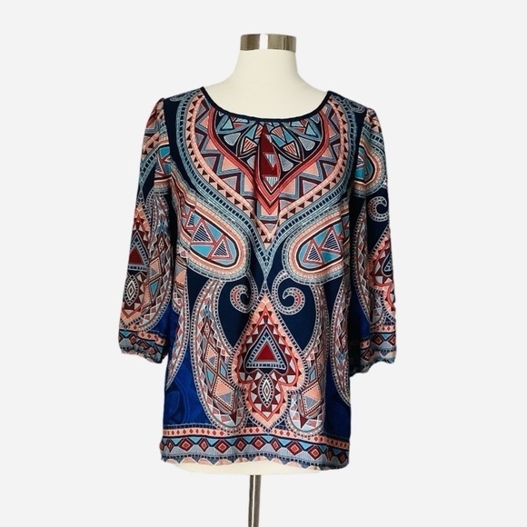 Pink Owl Aztec Blouse M - Picture 1 of 16